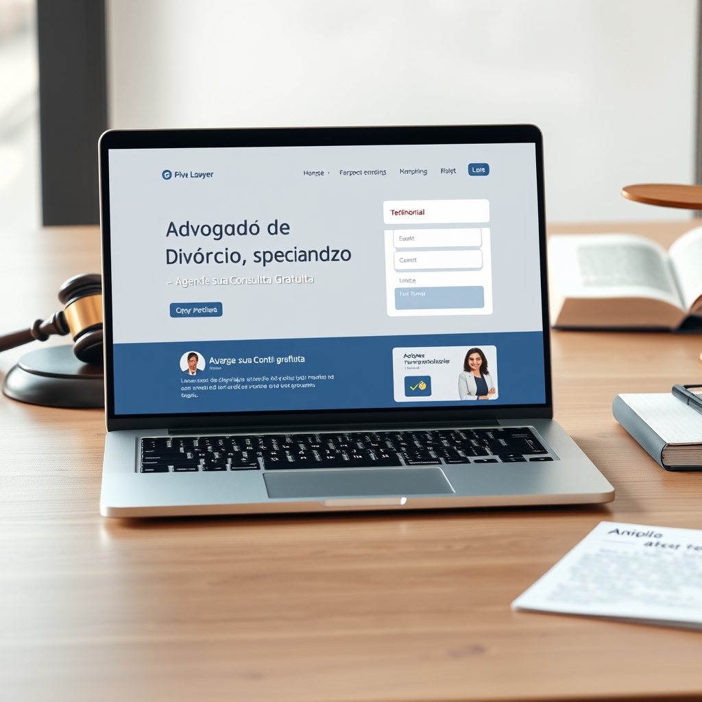 p&aacute;gina de destino eficaz para advogados de div&oacute;rcio